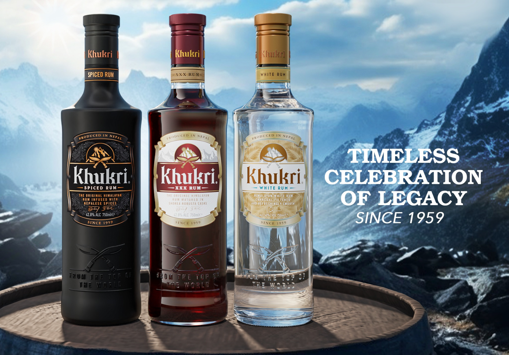 Nude Brand Creation - Khukri Rum Packaging and Identity